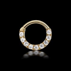 Maria Tash 16g 6.5mm CZ Eternity Clicker Soild 14k- MISSING TWO STONES